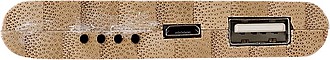 Bamboo power bank with a capacity of 4.000 mAh