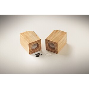 Bamboo salt & pepper set, wood