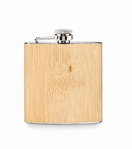Bamboo slim hip flask 175ml