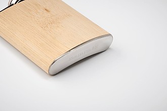 Bamboo slim hip flask 175ml