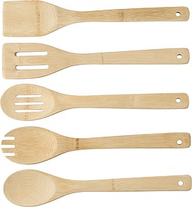 Bamboo spatulas, set of five.