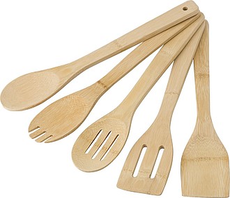 Bamboo spatulas, set of five.