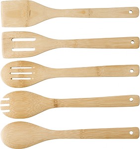 Bamboo spatulas, set of five.
