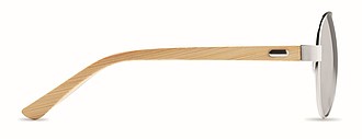 Bamboo sunglasses in pouch