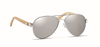 Bamboo sunglasses in pouch