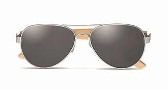 Bamboo sunglasses in pouch