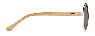 Bamboo sunglasses in pouch