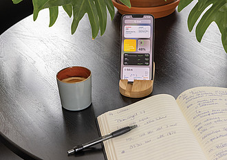Bamboo tablet and phone holder