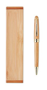 Bamboo twist ball pen in box