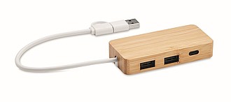 Bamboo USB 3 ports hub
