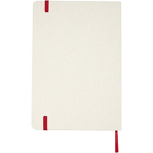 Bass A5 recycled hard cover notebook with lined pages, red