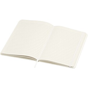Bass A5 recycled hard cover notebook with lined pages, white