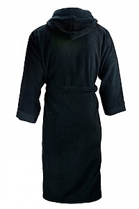 Bathrobe Hooded Black, S/M, 420 gr/m2