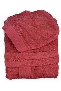Bathrobe Hooded Burgundy, S/M, 420 gr/m2
