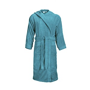 Bathrobe Hooded Turquoise, S/M, 420 gr/m2