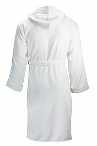 Bathrobe Hooded White, S/M, 420 gr/m2