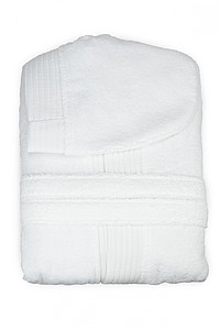Bathrobe Hooded White, S/M, 420 gr/m2