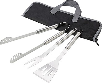BBQ set in zipped caseSilver