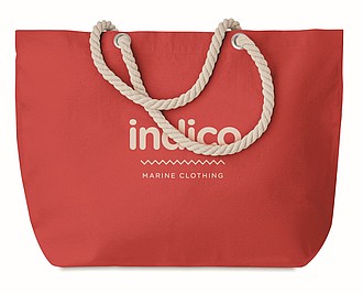 Beach bag with cord handle