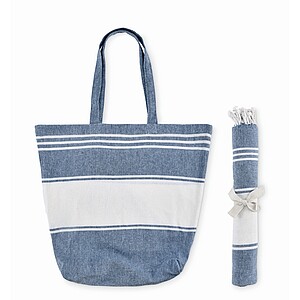Beach bag with hammam towel, blue