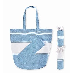Beach bag with hammam towel, turquoise