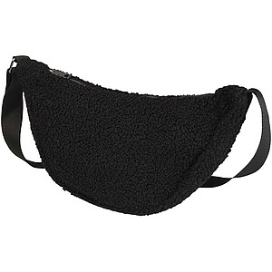 Bear GRS recycled sherpa crossbody bag 3L, solid black