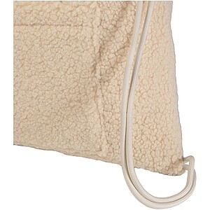 Bear GRS recycled sherpa drawstring backpack 9L, natural