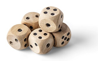 Beech wooden dice set Celine, brown