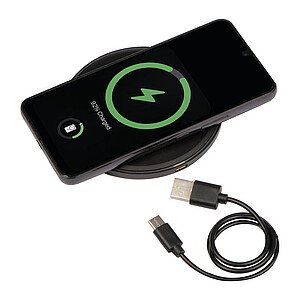 Bezdrátová nabíječka s LED displejem, černá