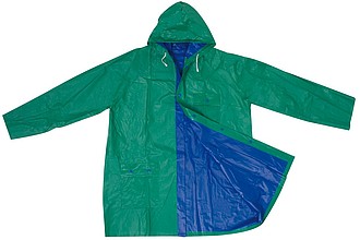 Bicolour reversible raincoat, PVC,XL, blue/green