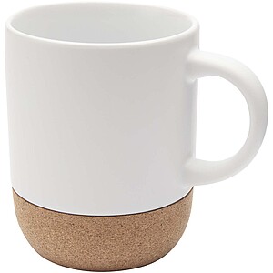 Billie 300 ml ceramic sublimation mug with cork details, white