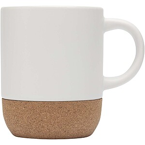 Billie 300 ml ceramic sublimation mug with cork details, white