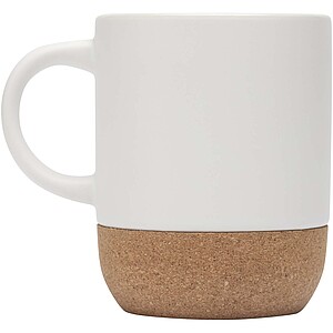 Billie 300 ml ceramic sublimation mug with cork details, white