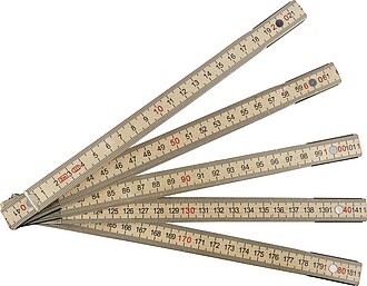 Birchwood foldable ruler Ezio, brown