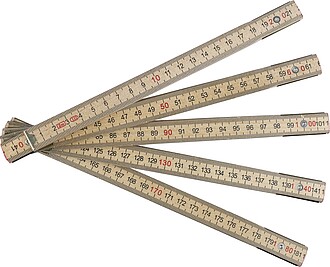 Birchwood foldable ruler Ezio, brown