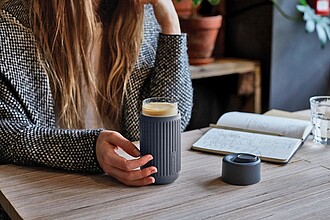 Black+Blum Glass Travel Cup 340ML, grey