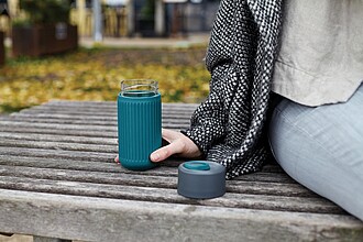 Black+Blum Glass Travel Cup 340ML, turquoise