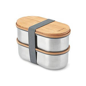 Black+Blum Stainless Steel Double Bento Box, grey