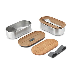 Black+Blum Stainless Steel Double Bento Box, grey