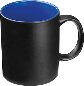 Black mug with colored inside