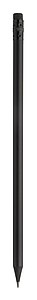 Black wood lead pencil in metallic finish, black
