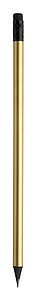 Black wood lead pencil in metallic finish, gold