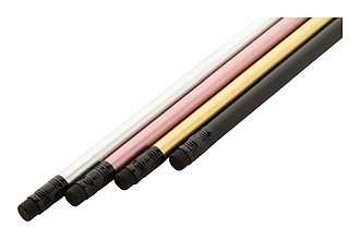 Black wood lead pencil in metallic finish, gold