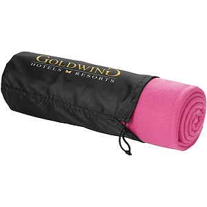 Blanket in pouch - magenta