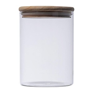 Borosilicate glass jar with pine wood lid, 700 ml