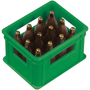 Bottle opener in the shape of a beer crate