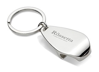 Bottle opener key ring, shiny silver