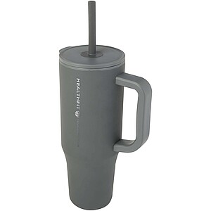Brady 900 ml RCS certified insulated tumbler with silicone straw, grey