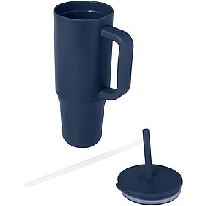 Brady 900 ml RCS certified insulated tumbler with silicone straw, navy