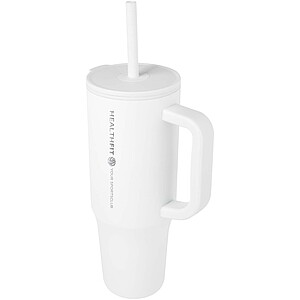 Brady 900 ml RCS certified insulated tumbler with silicone straw, white